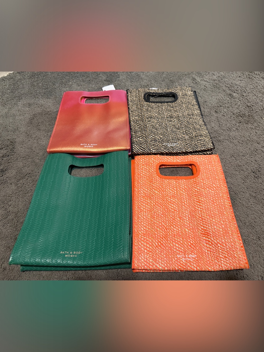 Bath & Body Works Gift Bags - Green, Orange, Pink, Black